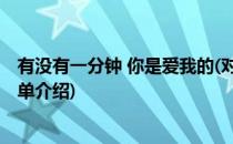 有没有一分钟 你是爱我的(对于有没有一分钟 你是爱我的简单介绍)