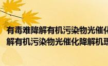 有毒难降解有机污染物光催化降解机理的研究(对于有毒难降解有机污染物光催化降解机理的研究简单介绍)