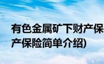 有色金属矿下财产保险(对于有色金属矿下财产保险简单介绍)