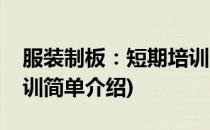 服装制板：短期培训(对于服装制板：短期培训简单介绍)