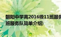 朝阳中学高2016级11班服务队(对于朝阳中学高2016级11班服务队简单介绍)