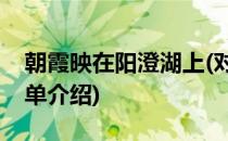 朝霞映在阳澄湖上(对于朝霞映在阳澄湖上简单介绍)