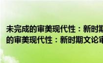 未完成的审美现代性：新时期文论审美问题研究(对于未完成的审美现代性：新时期文论审美问题研究简单介绍)