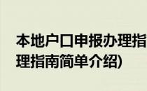 本地户口申报办理指南(对于本地户口申报办理指南简单介绍)