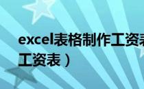 excel表格制作工资表公式（excel表格制作工资表）