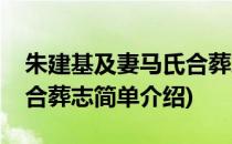 朱建基及妻马氏合葬志(对于朱建基及妻马氏合葬志简单介绍)