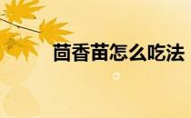 茴香苗怎么吃法（茴香苗怎么吃）