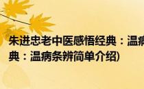 朱进忠老中医感悟经典：温病条辨(对于朱进忠老中医感悟经典：温病条辨简单介绍)