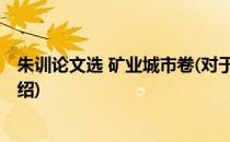 朱训论文选 矿业城市卷(对于朱训论文选 矿业城市卷简单介绍)