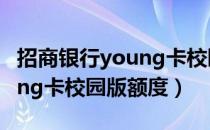 招商银行young卡校园版有额度吗（招行young卡校园版额度）