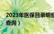 2023年医保目录明细查询表（医保用药目录查询）