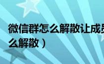 微信群怎么解散让成员看不到信息（微信群怎么解散）