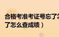 合格考准考证号忘了怎么查成绩（准考证号忘了怎么查成绩）