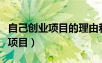 自己创业项目的理由和说明怎么写（自己创业项目）