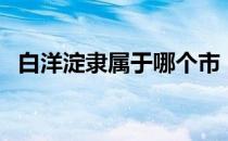白洋淀隶属于哪个市（白洋淀属于哪个县）