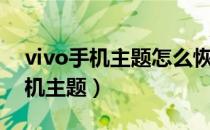 vivo手机主题怎么恢复原来的样子（vivo手机主题）