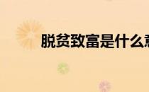 脱贫致富是什么意思（脱贫致富）