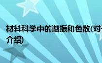 材料科学中的谐振和色散(对于材料科学中的谐振和色散简单介绍)