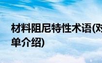 材料阻尼特性术语(对于材料阻尼特性术语简单介绍)