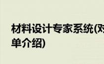 材料设计专家系统(对于材料设计专家系统简单介绍)