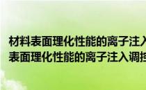 材料表面理化性能的离子注入调控机理及应用研究(对于材料表面理化性能的离子注入调控机理及应用研究简单介绍)