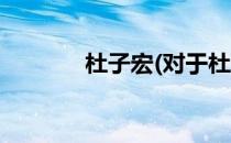 杜子宏(对于杜子宏简单介绍)