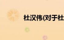 杜汉伟(对于杜汉伟简单介绍)