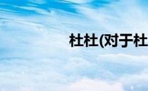杜杜(对于杜杜简单介绍)