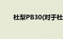 杜梨PB30(对于杜梨PB30简单介绍)