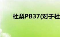 杜梨PB37(对于杜梨PB37简单介绍)