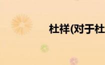 杜祥(对于杜祥简单介绍)