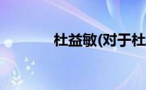 杜益敏(对于杜益敏简单介绍)