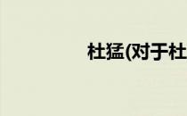 杜猛(对于杜猛简单介绍)