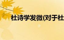 杜诗学发微(对于杜诗学发微简单介绍)