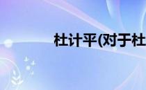 杜计平(对于杜计平简单介绍)