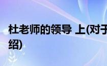 杜老师的领导 上(对于杜老师的领导 上简单介绍)