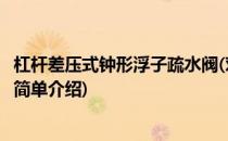 杠杆差压式钟形浮子疏水阀(对于杠杆差压式钟形浮子疏水阀简单介绍)