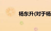 杨东升(对于杨东升简单介绍)