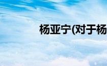 杨亚宁(对于杨亚宁简单介绍)
