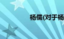 杨儒(对于杨儒简单介绍)