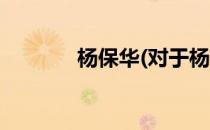 杨保华(对于杨保华简单介绍)