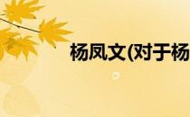 杨凤文(对于杨凤文简单介绍)
