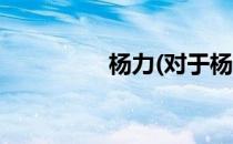 杨力(对于杨力简单介绍)