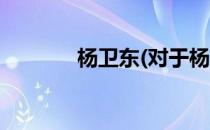 杨卫东(对于杨卫东简单介绍)