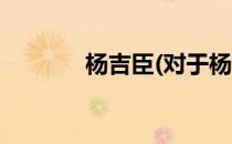 杨吉臣(对于杨吉臣简单介绍)