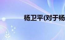 杨卫平(对于杨卫平简单介绍)