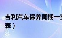 吉利汽车保养周期一览表（汽车保养周期一览表）