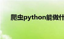 爬虫python能做什么（爬虫python）