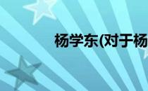 杨学东(对于杨学东简单介绍)