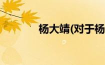 杨大靖(对于杨大靖简单介绍)